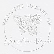 Custom Embossed Book Stamp, Ex Libris Embossed Custom for Books, Custom Book Embosser | Diameter 40mm | 50+ Customizable Designs With Name