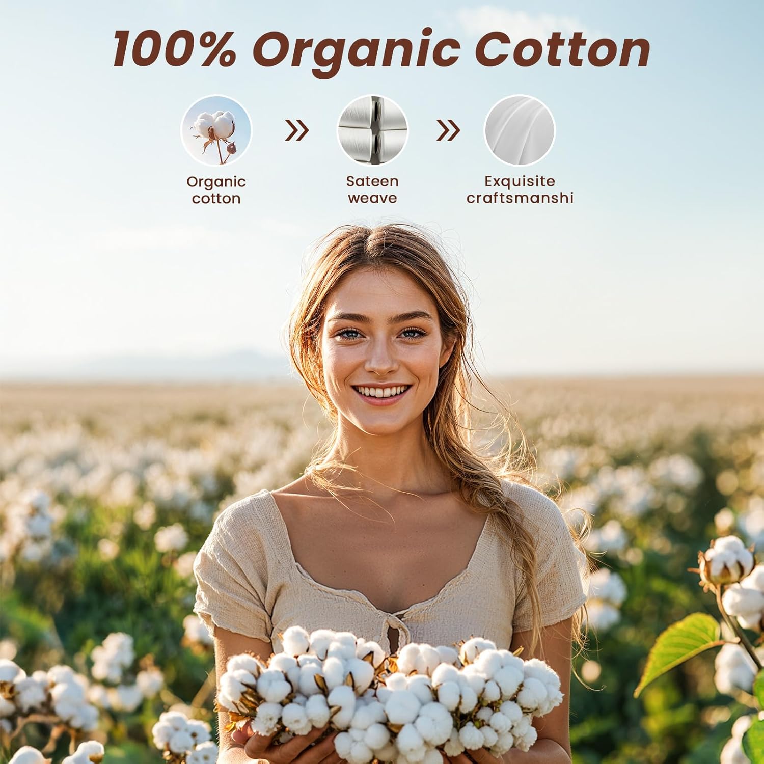 100% Egyptian Cotton Sheets 1200 Thread Count Queen Size Bedding Sets 4 Pcs, Fitted Sheet Up to 16" Deep Breathable All Seasons (Queen, Navy Blue)