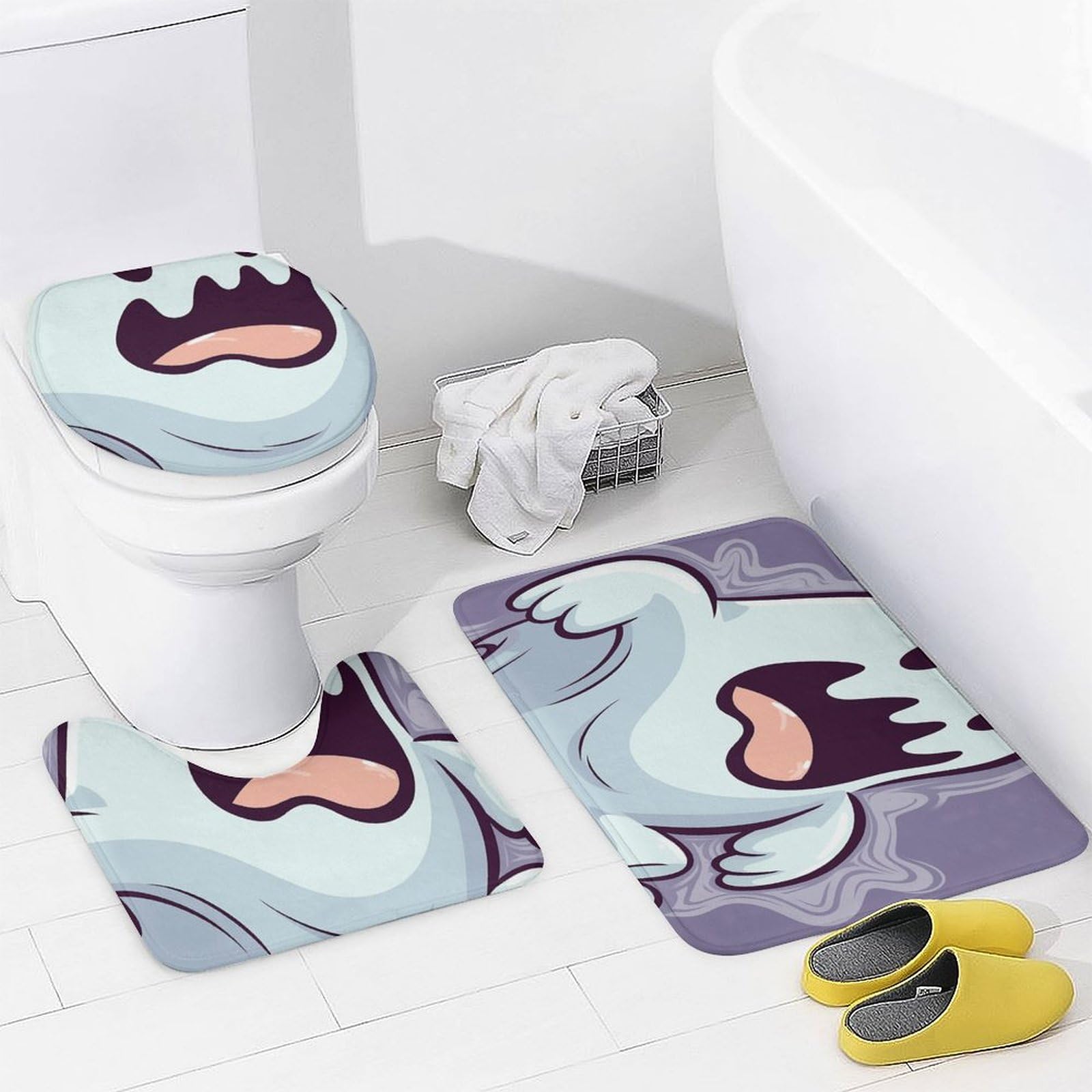 Halloween Duschvorhang-Set - Mit Geistern & Kürbissen Für Gruselige Badezimmer-Deko