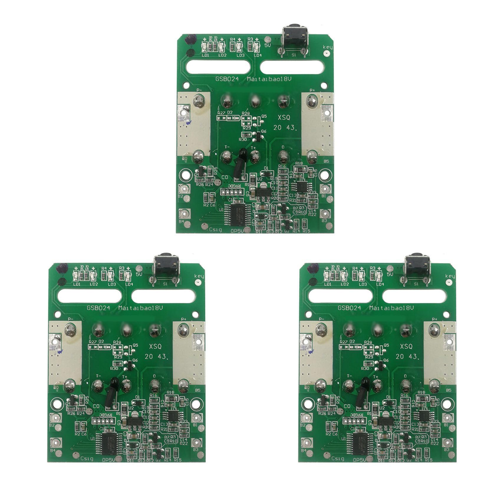 3Pcs Li-Ion Battery Charging Protection Circuit Board PCB Board for 18V Lithium Battery Rack