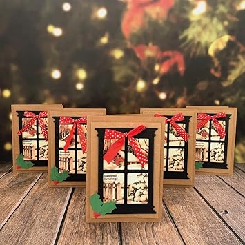 Crack of Dawn Crafts Krafty Christmas Cards Pack of 5 (Christmas Window)