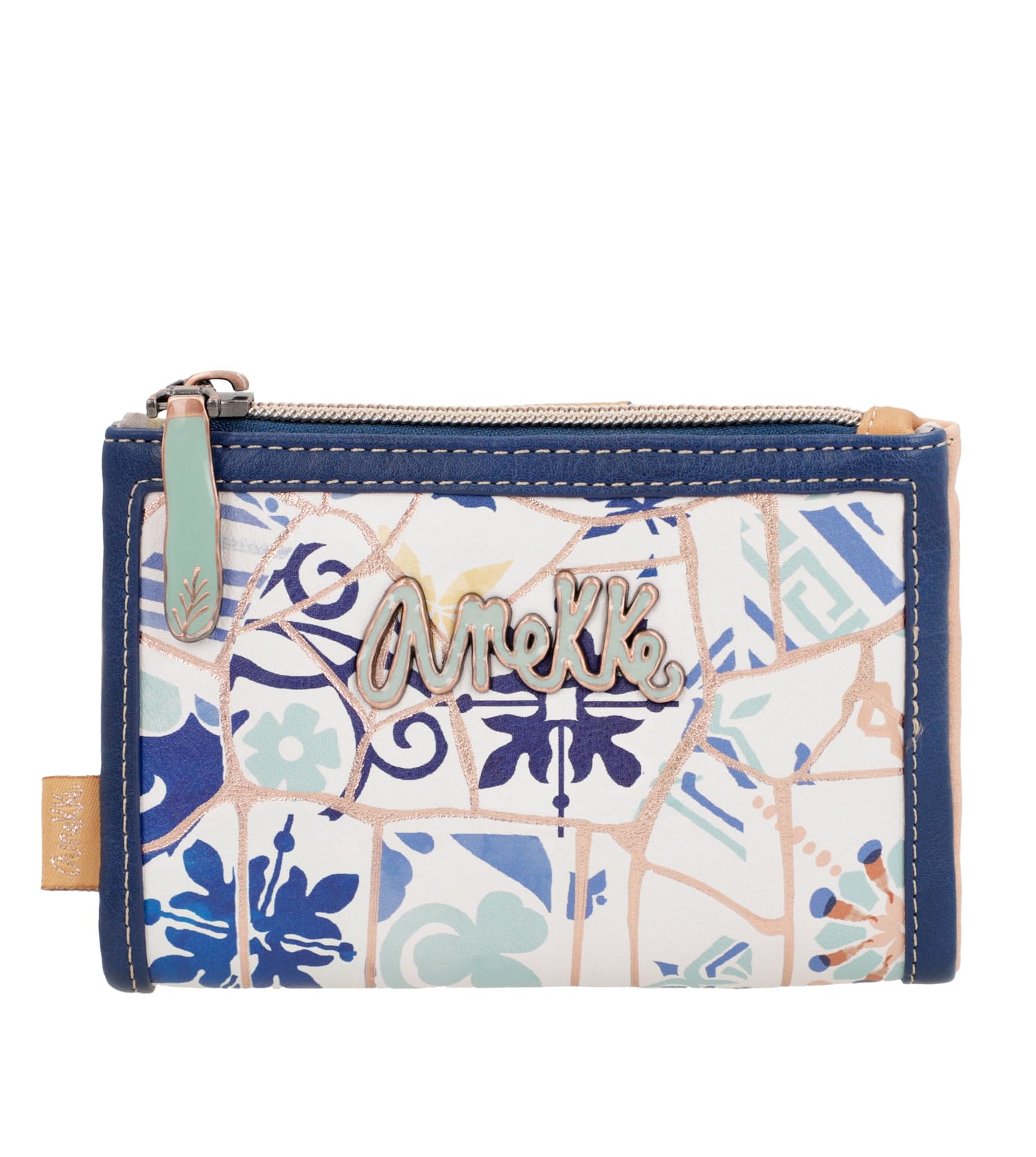 Portamonete Anekke In Ecopelle Con Protezione RFID | Portafoglio Mano Donna Contemporary | Giappone | 15x10x3 Cm | Chiusura Cerniera - 6