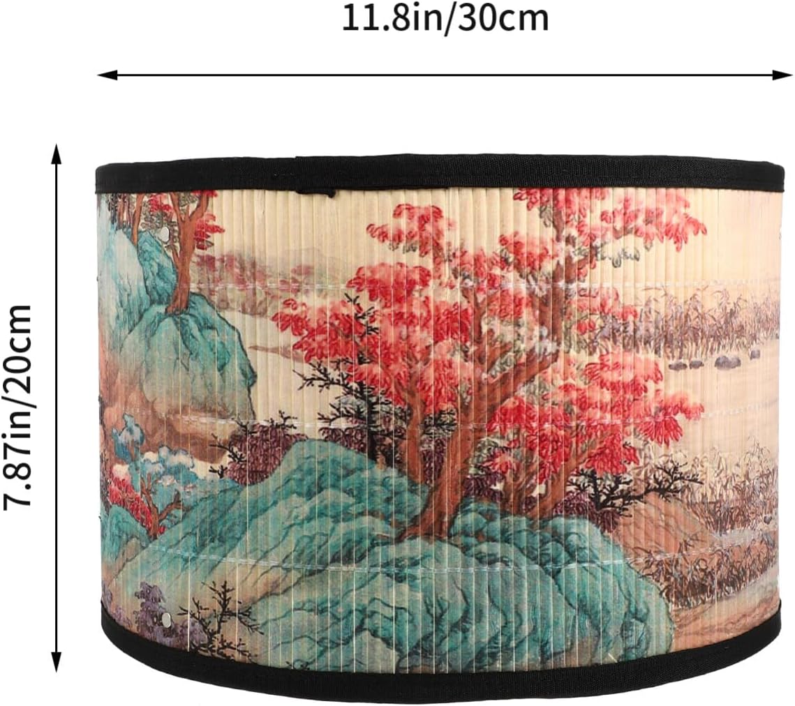 Kichvoe Bamboo Lampshade 11.81 Inch Asian Inspired Pendant Lamp Shade for Home Lighting Decor Ceiling Fixture Replacement