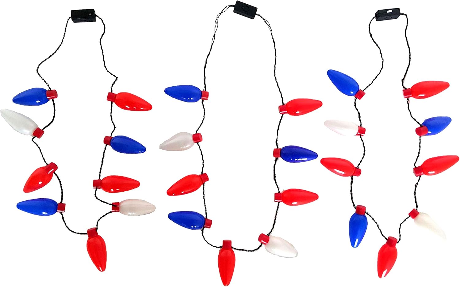 Dondor Light Up Flashing Bulb Necklace, Party Light Up Toy