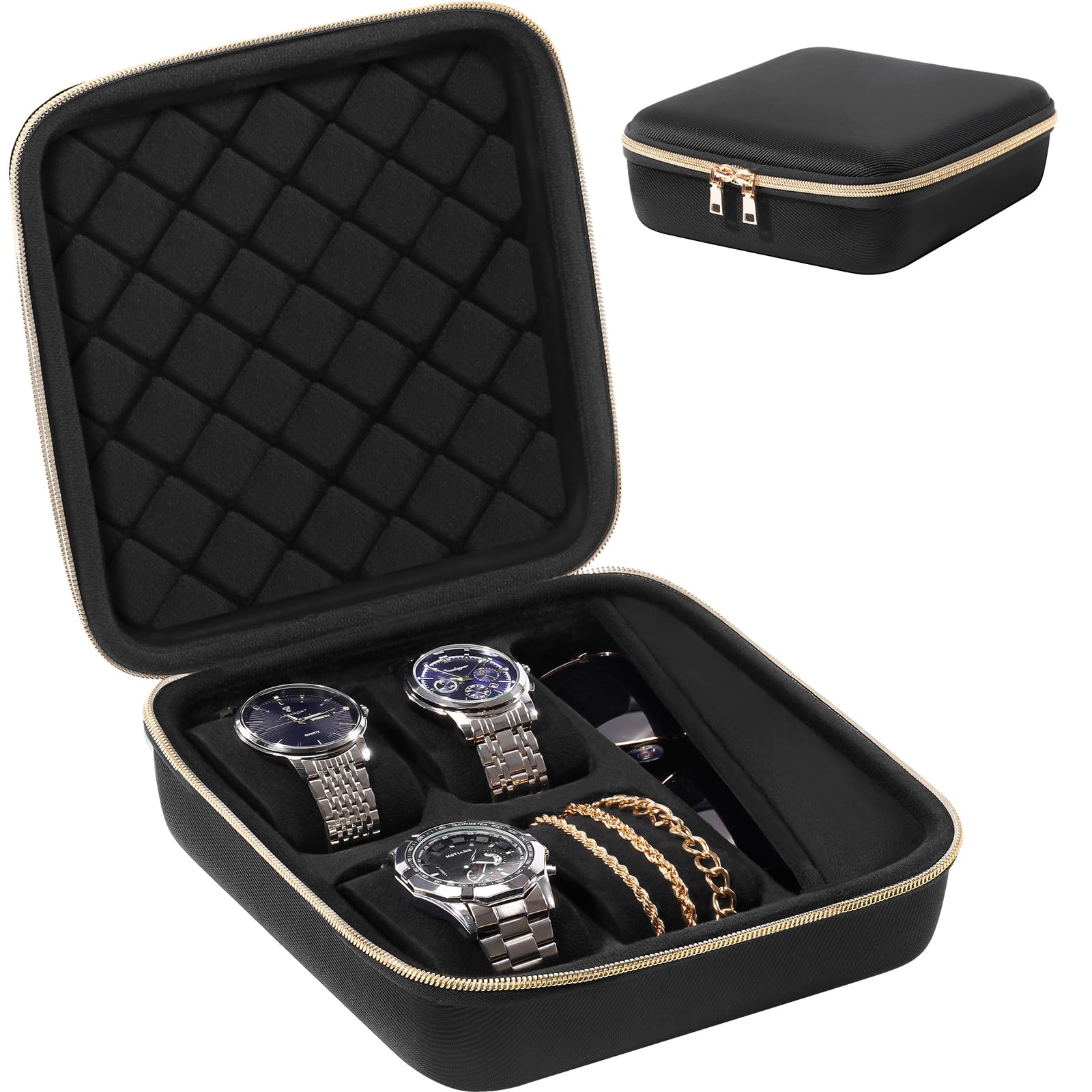 OLYMPUS μ[mju:] QUARTZ DATE ブラック　ケース付　箱有 Amazon.com: ProCase Travel Watch Case, 4 Slots Hard Shell Storage
