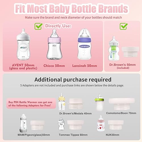 Miniatura 2 de Calentador de biberones portátil con embalaje de regalo, calentador de biberones para viajes, compatible con la mayoría de biberones, calentador de