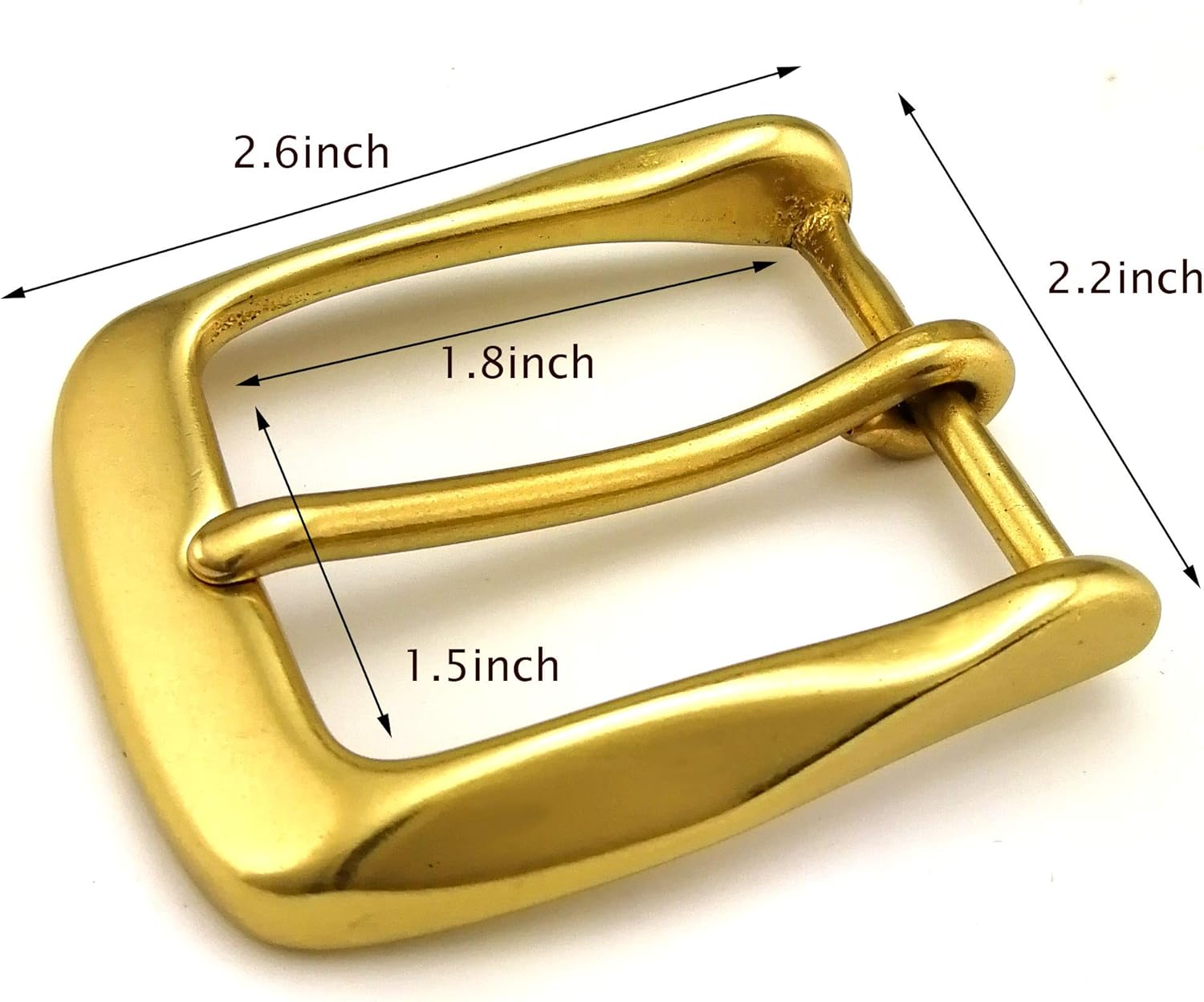 LAXPICOL 1.5"(38mm) Heavy Duty Solid Brass Single Prong Square Belt Buckle - Image 5