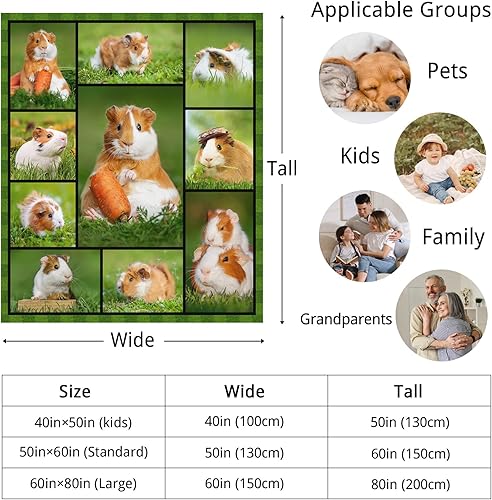Miniatura 5 de Manta de conejillo de indias para niños y adultos, lindas mantas de conejillos de indias, cobayos, regalos para niñas y niños, amantes de los