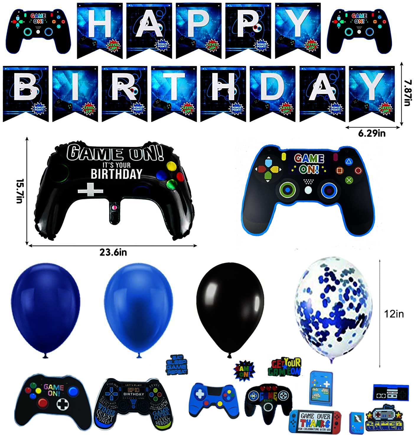 Animation Decoration Anniversaire, Jeu D'Animation Kit Déco Anniversaire Cake Topper-1 Pièces