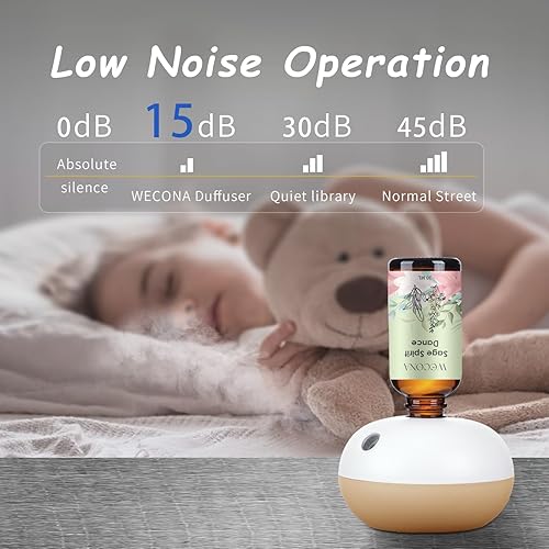 Miniatura 6 de Difusor de aceite esencial recargable sin agua, kit de inicio de difusor de aroma de 2 modos de niebla con 2 aceites esenciales (1.0 fl oz), difusor