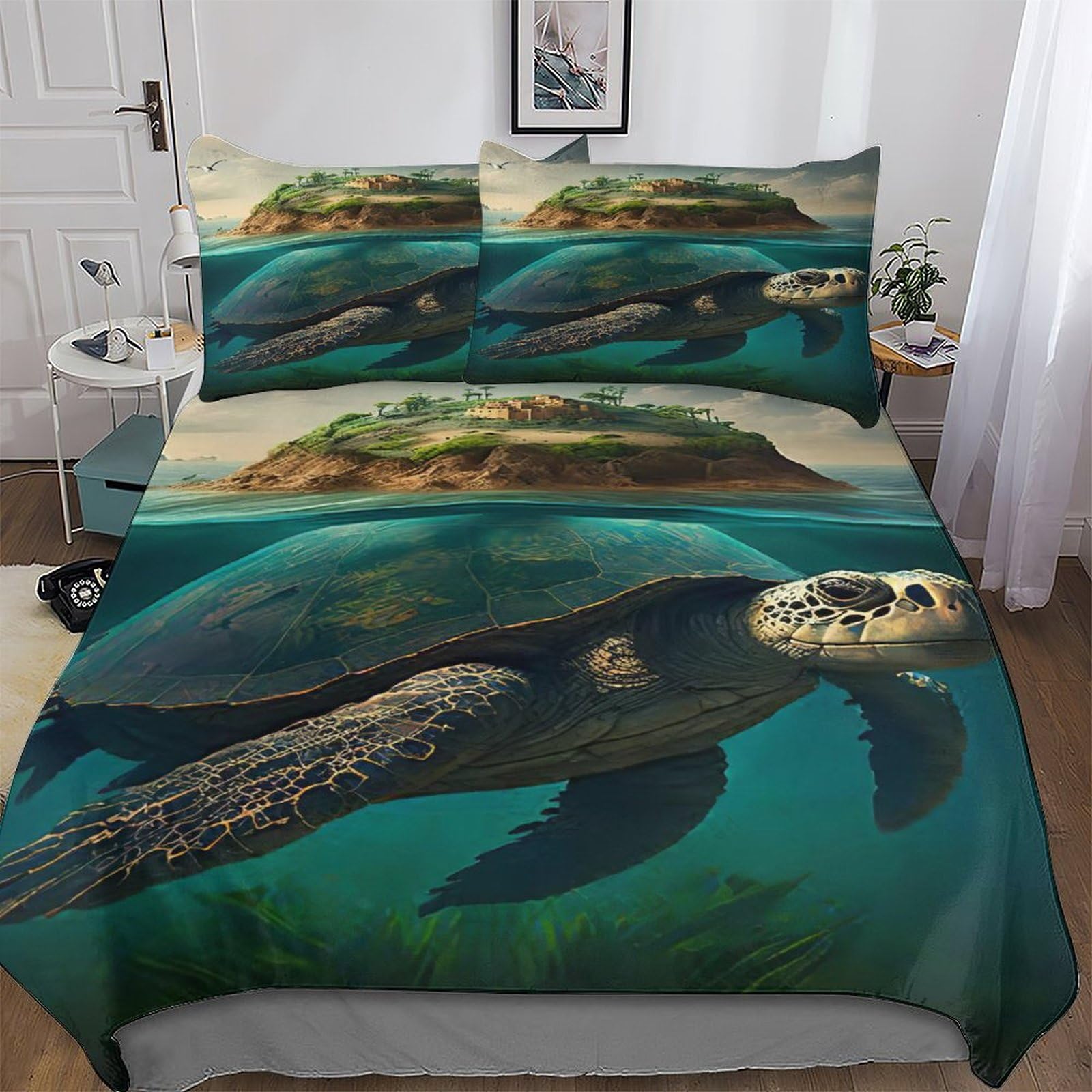 Housse de couette tortue marine pour une chambre style évasion