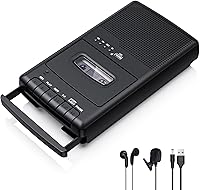 Mersoco Portable Cassette Player Recorder with USB Tape to Digital Converter, Built-in Mic, Speaker & Retractable Handle