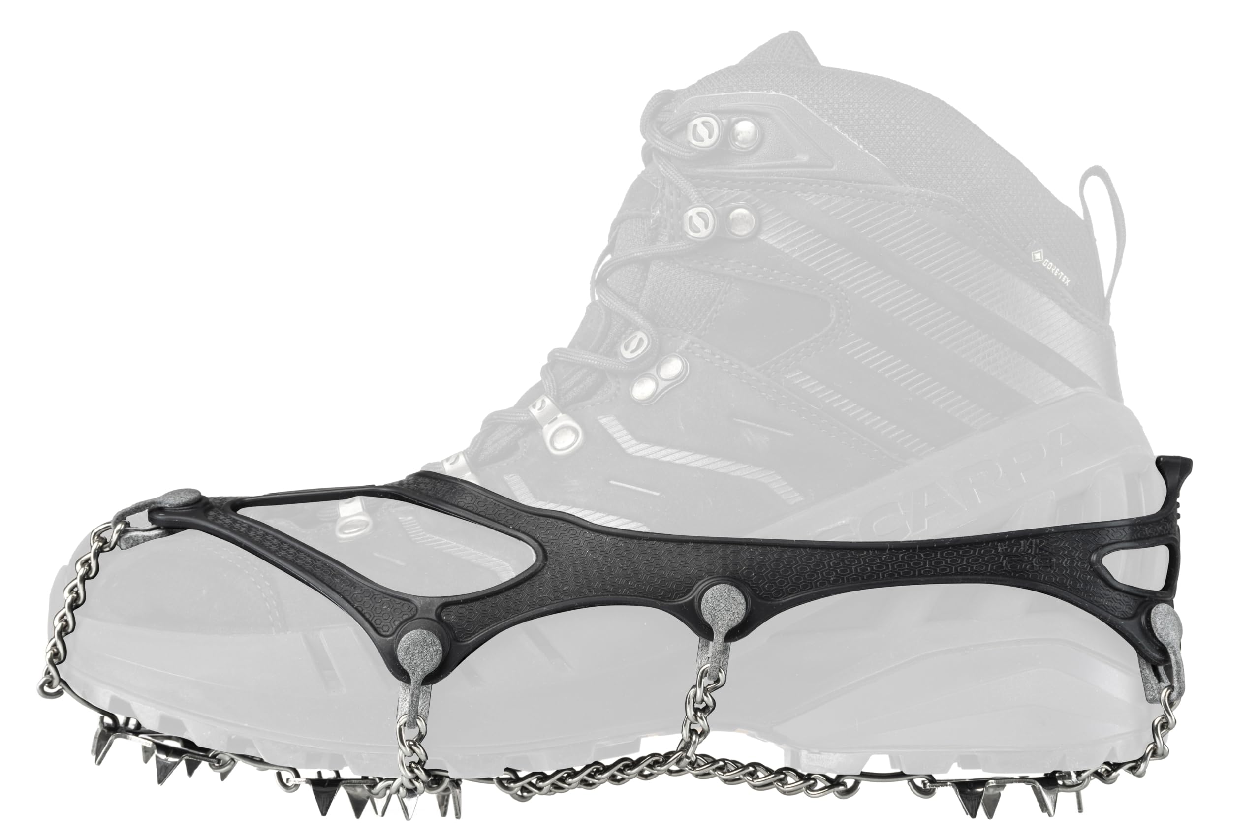 Nortec Ramponcini NORDIC 2.4 per Escursionismo e Trail Running invernale su Ghiaccio e Neve, Made in Italy, Micro Ramponi Scarpe Leggeri con Custodia