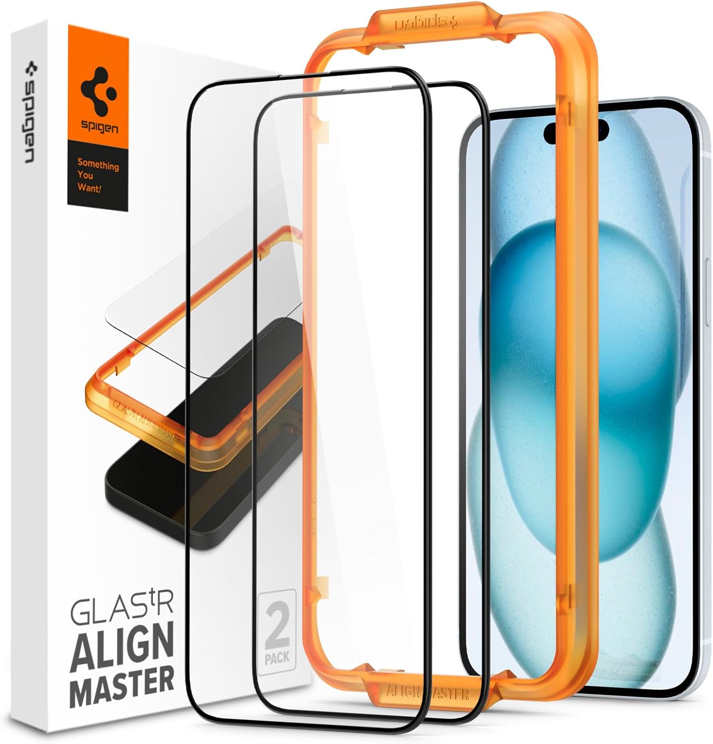 SPIGEN AlignMaster Full Cover Screen Protector Designed for iPhone 15