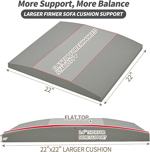 Miniatura 13 de HAVARGO Juego de 3 cojines de sofá para asiento caído de 20 x 20 x 2 pulgadas, soporte de cojín de espuma de alta densidad con tela de malla
