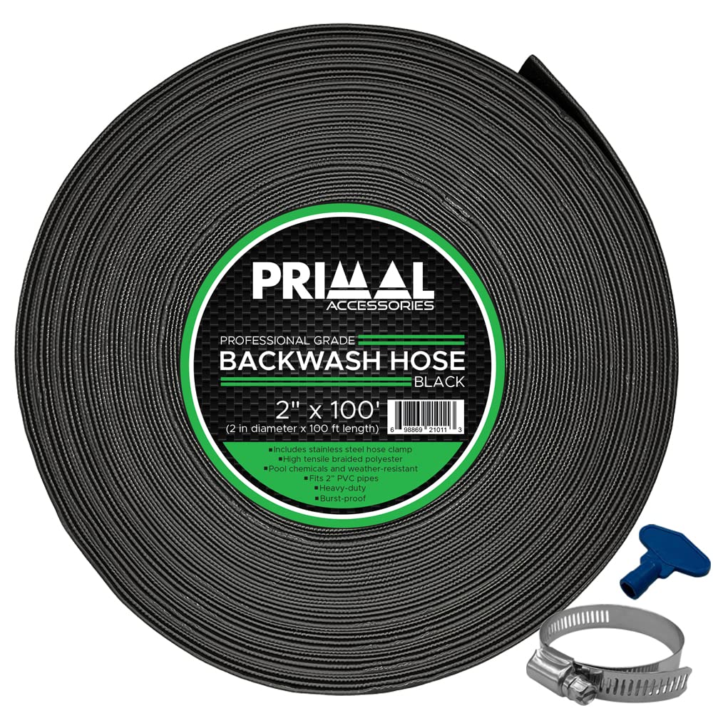 PRAC-0920100 - Manguera de lavado a contracorriente de 2 x 100 pies, color negro, grado comercial, 3 bares, 43,5 psi