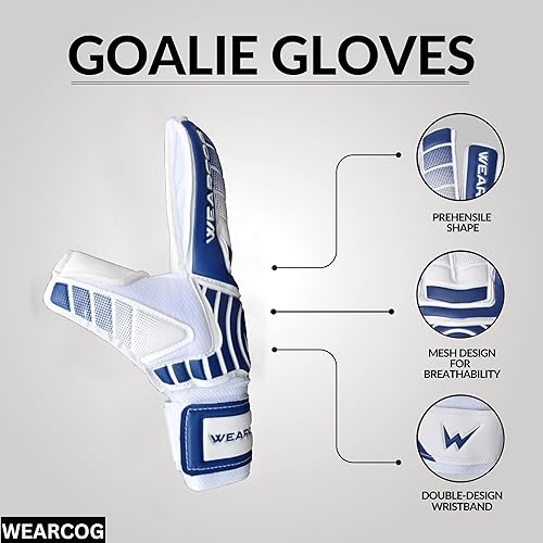Miniatura 4 de Guantes de portero de fútbol para niños y hombres  Guantes de portero de fútbol con doble protección para la muñeca y palmas de agarre fuerte