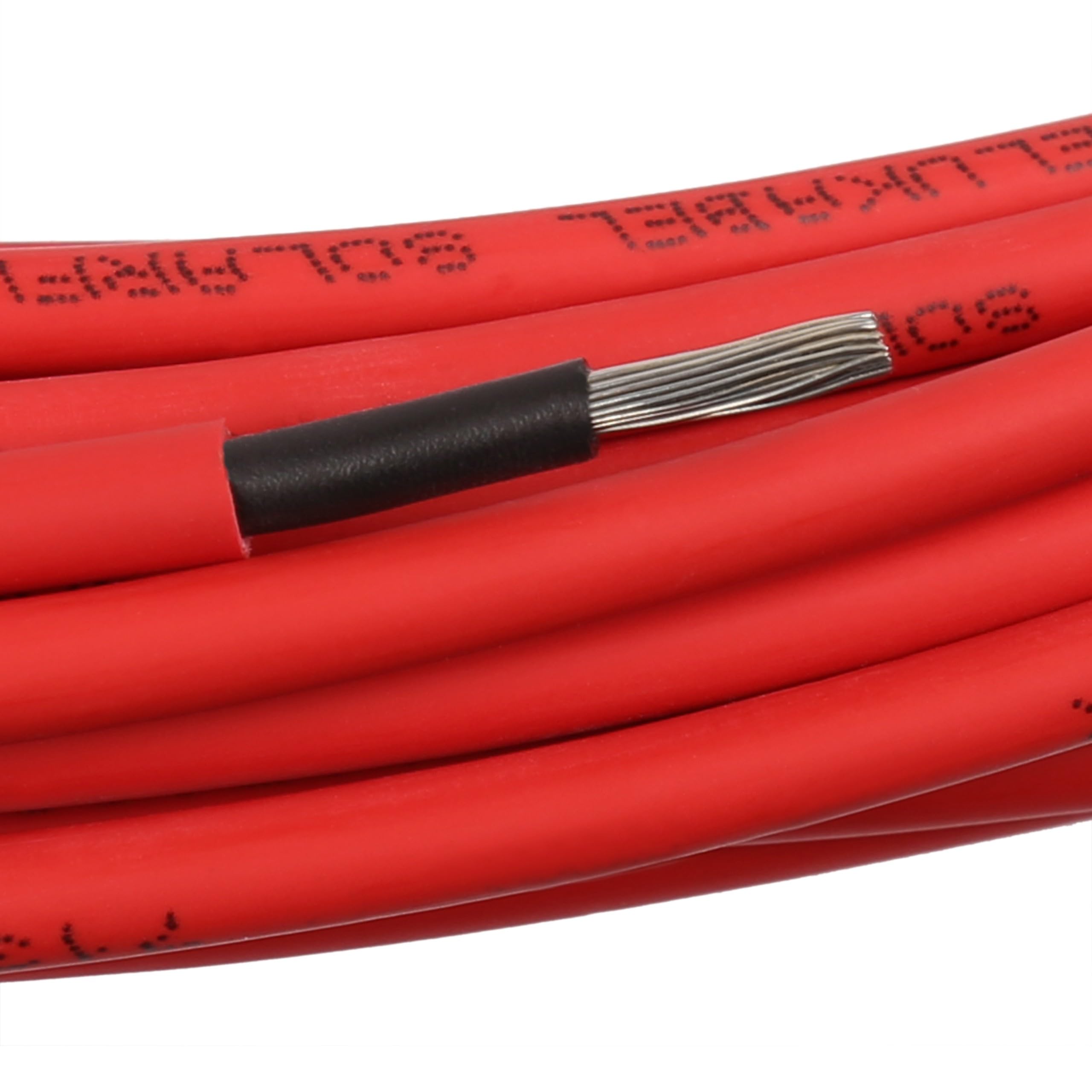 Cavo solare per impianti fotovoltaici 4mm² - SOLARFLEX-X H1Z2Z2-K Made in Germany (25 m, Rosso)
