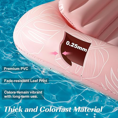 Miniatura 3 de HeySplash Tumbona flotante para adultos, flotadores inflables de piscina para cama, tumbona de contorno de enfriamiento, balsas de agua para lago,