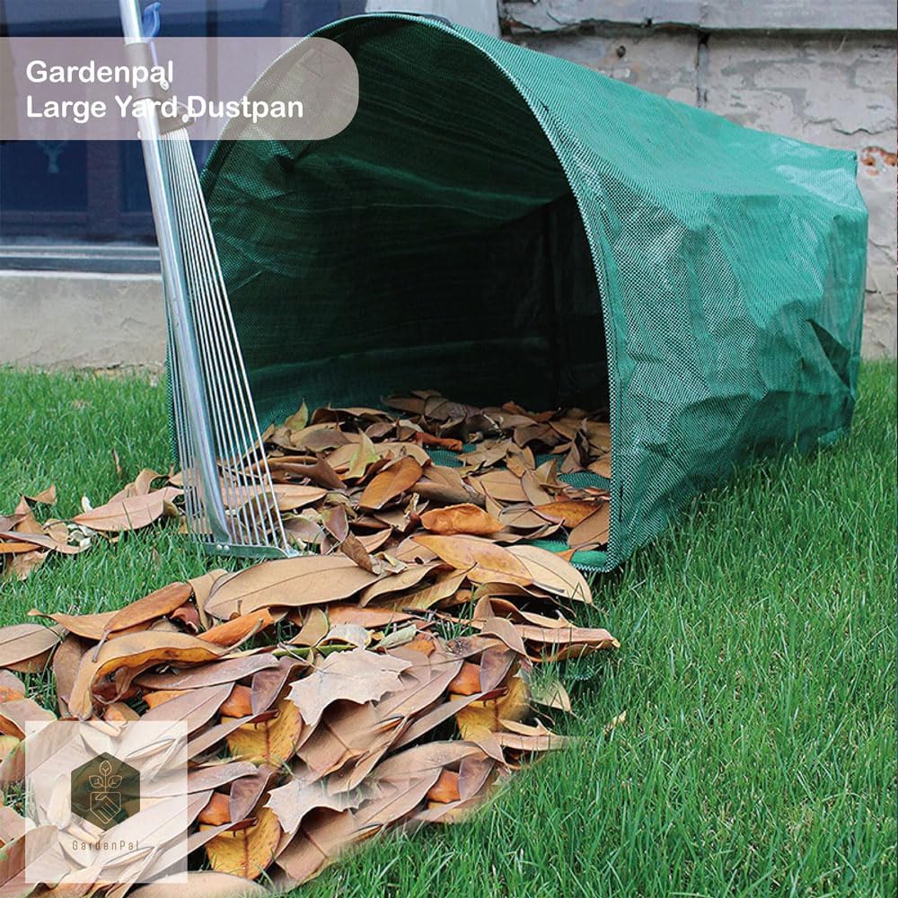 Gardenpal 2-pack Yard Waste Bags for Collecting Leaves, PE Gardening Bags, Lawn and Leaf Bags, Large Yard Dustpan-Type Garden Bag, Reuseable Garden Waste Container, 53 Gallon Per Bag