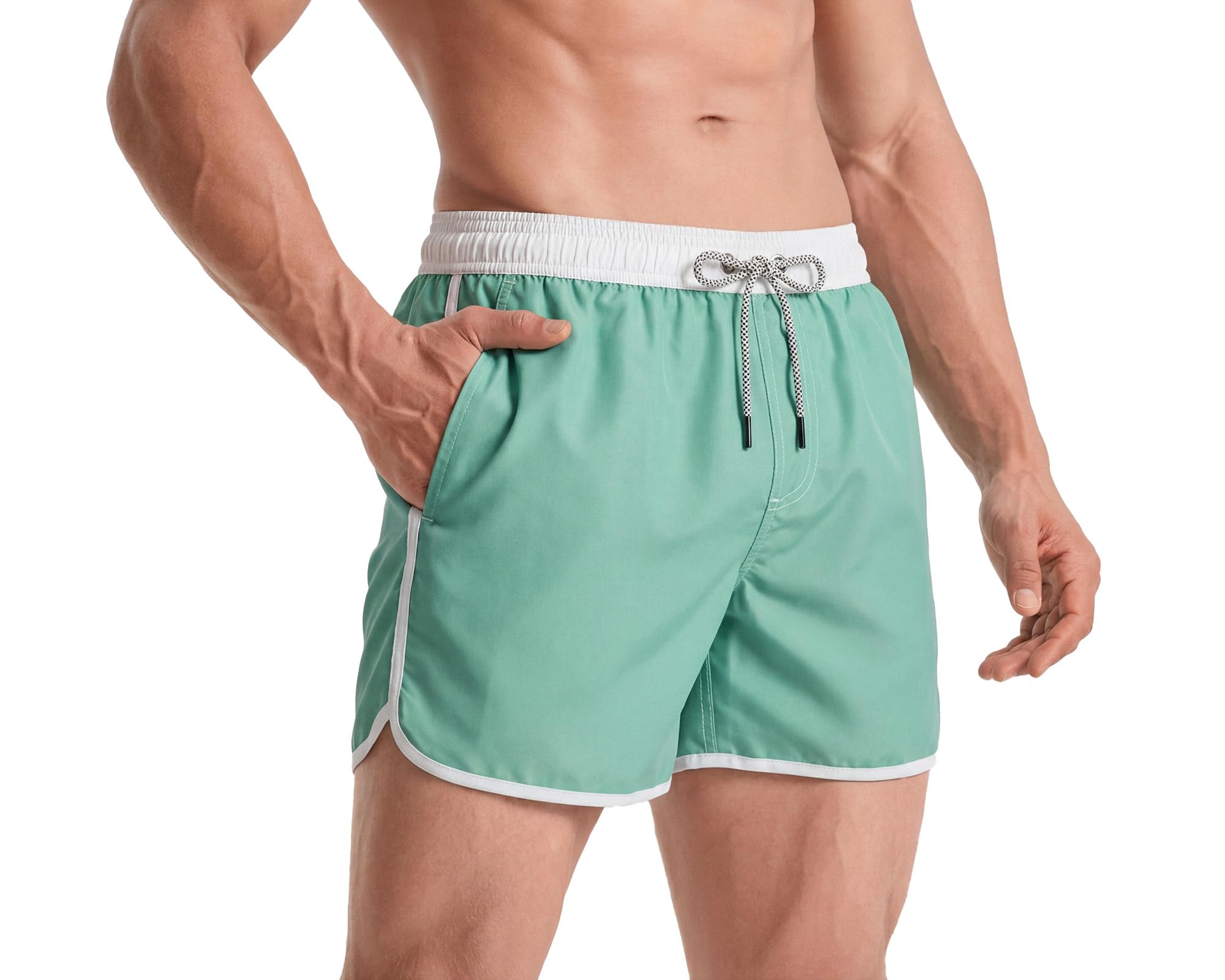 MaaMgic Bañador Hombre de Natación Secado Rápido Interior de Malla Pantalones Cortos d'Aire Vintage 80s 90s — view 24