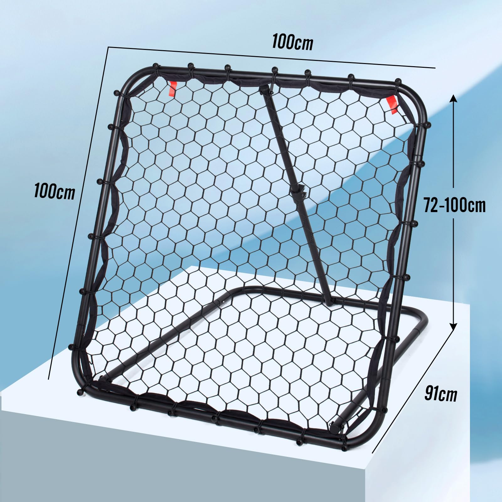 Leogreen Filet de Rebond de Football Ajustable Angle réglables, Rebondisseur Football Adolescents Pliable Cible Sardines de Fixation fournies