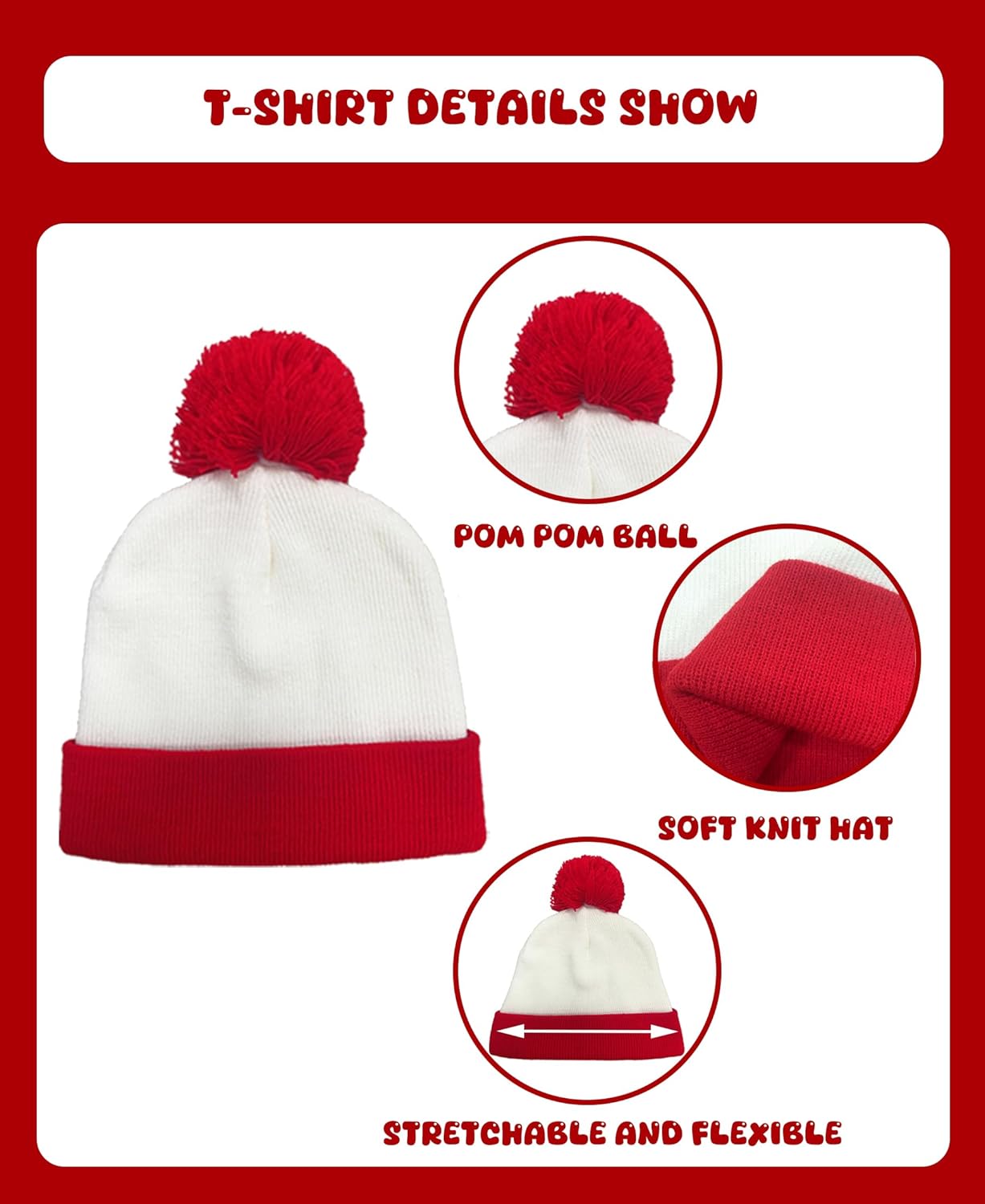 Kidukso Red and White Striped T-Shirt Deluxe Adult Halloween Cosplay Costume Funny Long Sleeve Shirt Suits Outfit - Image 4