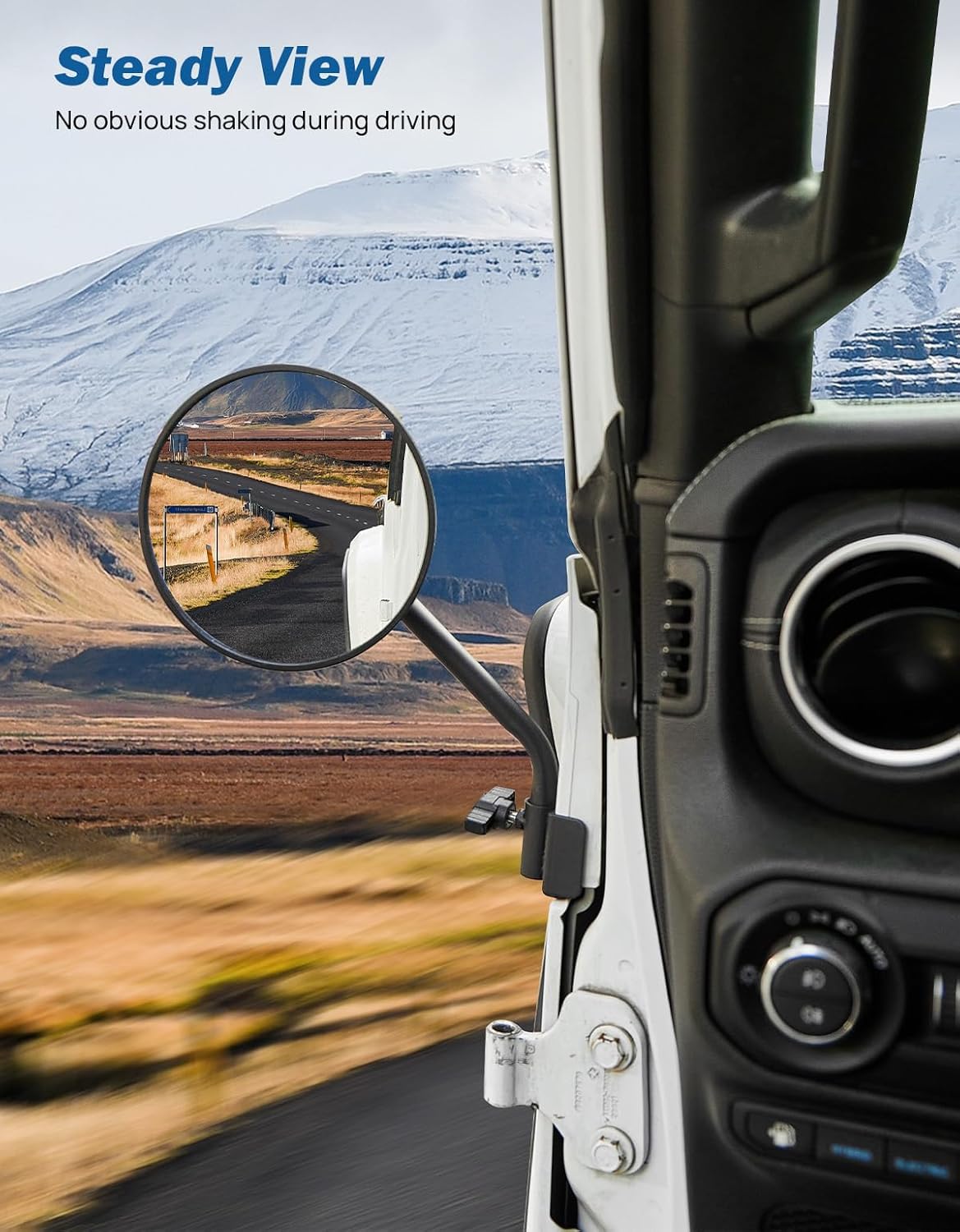 JOYTUTUS Doors Off Mirrors Compatible with 2018-2026 Wrangler JL & 2020-2026 Gladiator JT, Door Hinge Side 6 Inch Mirror, Broad vision No Vibrate & Wobble