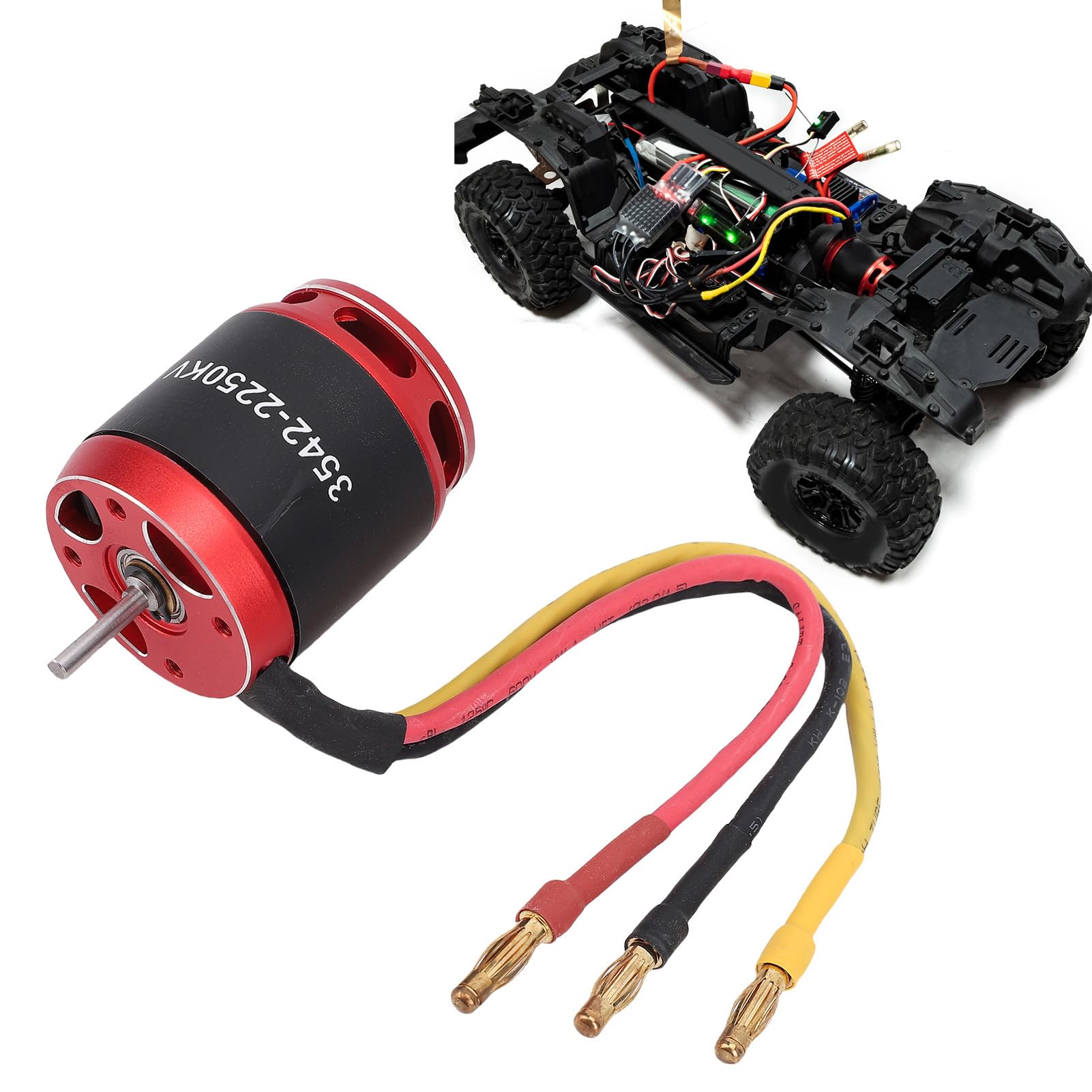 Pongnas Bezszczotkowy Silnik Outrunner 2250KV z Zestawem ESC 80A do Samochodu Gąsienicowego Axial SCX10 /10 RC – Wstępnie Lutowany Zestaw ESC Silnika Plug-and-Play z 4V 10A BEC