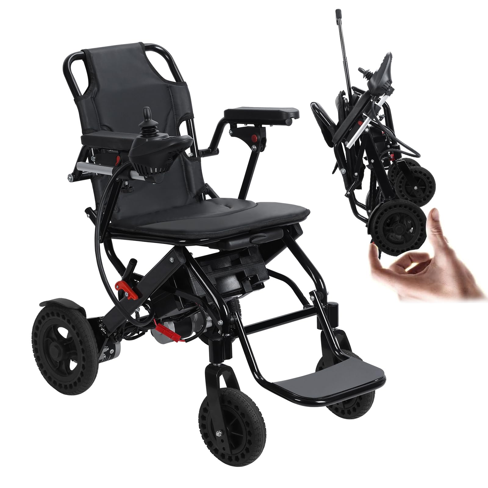 Sillas de ruedas eléctricas para adultos y personas mayores, silla de ruedas eléctrica plegable ligera con motor de 500 W, rango de 12 millas, silla de ruedas motorizada plegable portátil aprobada por