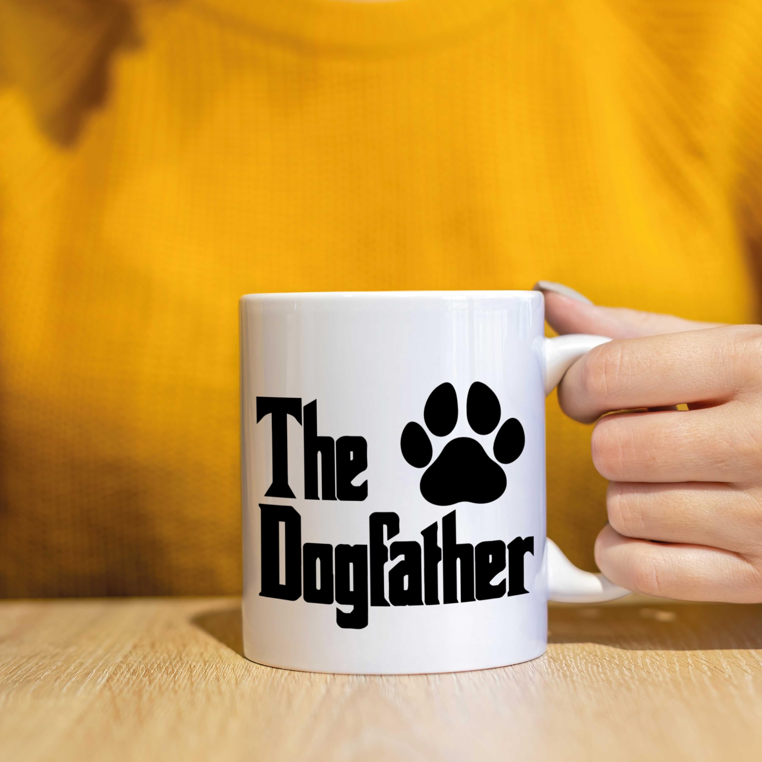 Wanky Candles Funny Dog Dad Mug - The Dogfather Coffee Cup with Paw Print Design - Humorous Mug for Him - 11oz Ceramic CMUG174 - Image 3