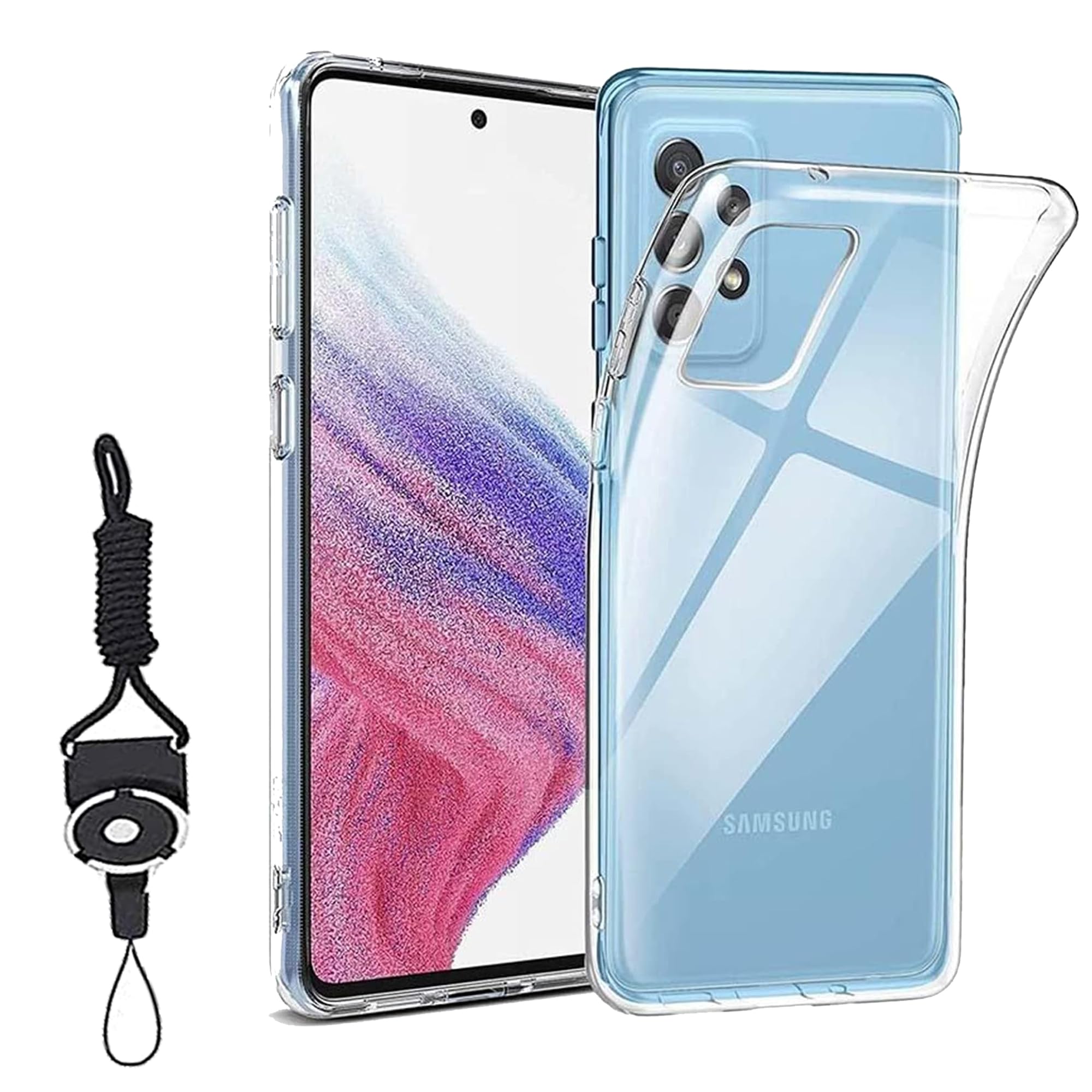 Nutmeg Galaxy A53 ケース クリア 耐衝撃 透明TPU 軽薄 Galaxy A53 5G SC-53C SCG15 カバー ギャラクシーA53 スマホケース スマホカバー ストラップホール付 高い透明度 携帯に便利 指紋防止 黄変防止 落下防止 耐衝撃 傷つけ防止 保護ケース