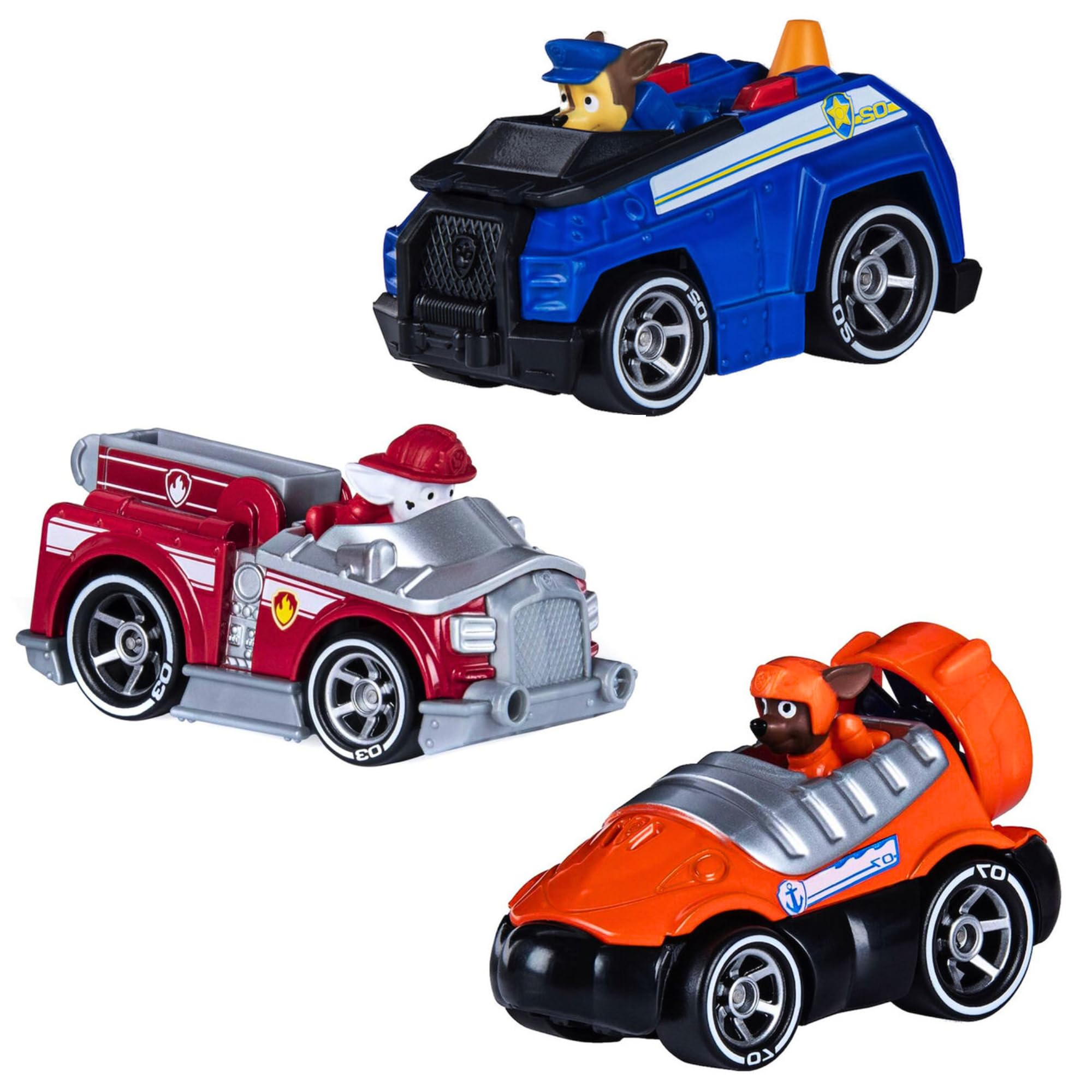 Paw Patrol True Metal Collectible Diecast Toy Vehicle Bundles Set  Pack of Chase, Marshall, Zuma