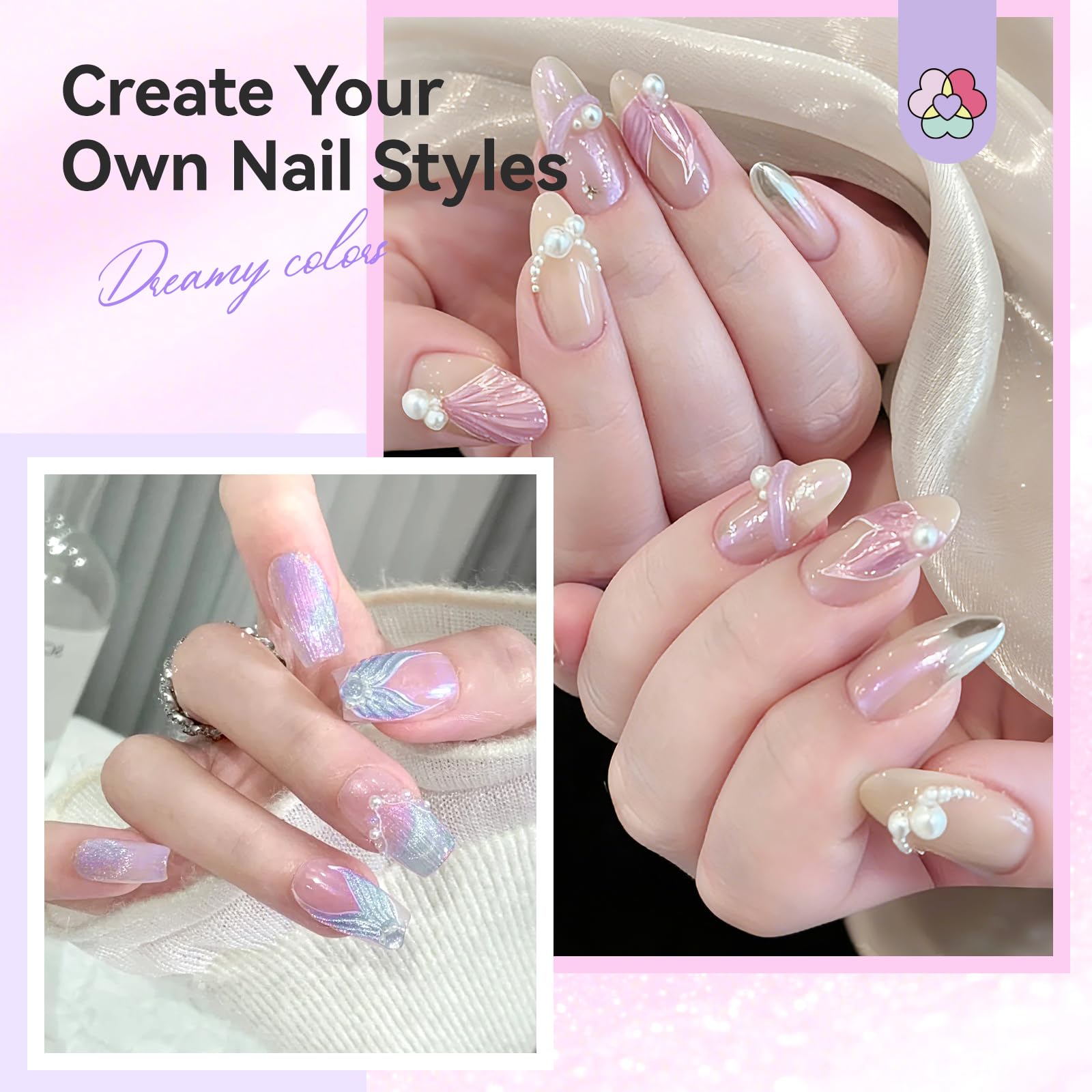 SAVILAND Gel 3D Nail Art, 6 Couleurs pour Ongles Sculpture UV Gel Vernis à Ongles Ensemble avec Nail Art Sculpture Stylo 3D Multifonctionnel Solide pour Ongles DIY Manucure Salon