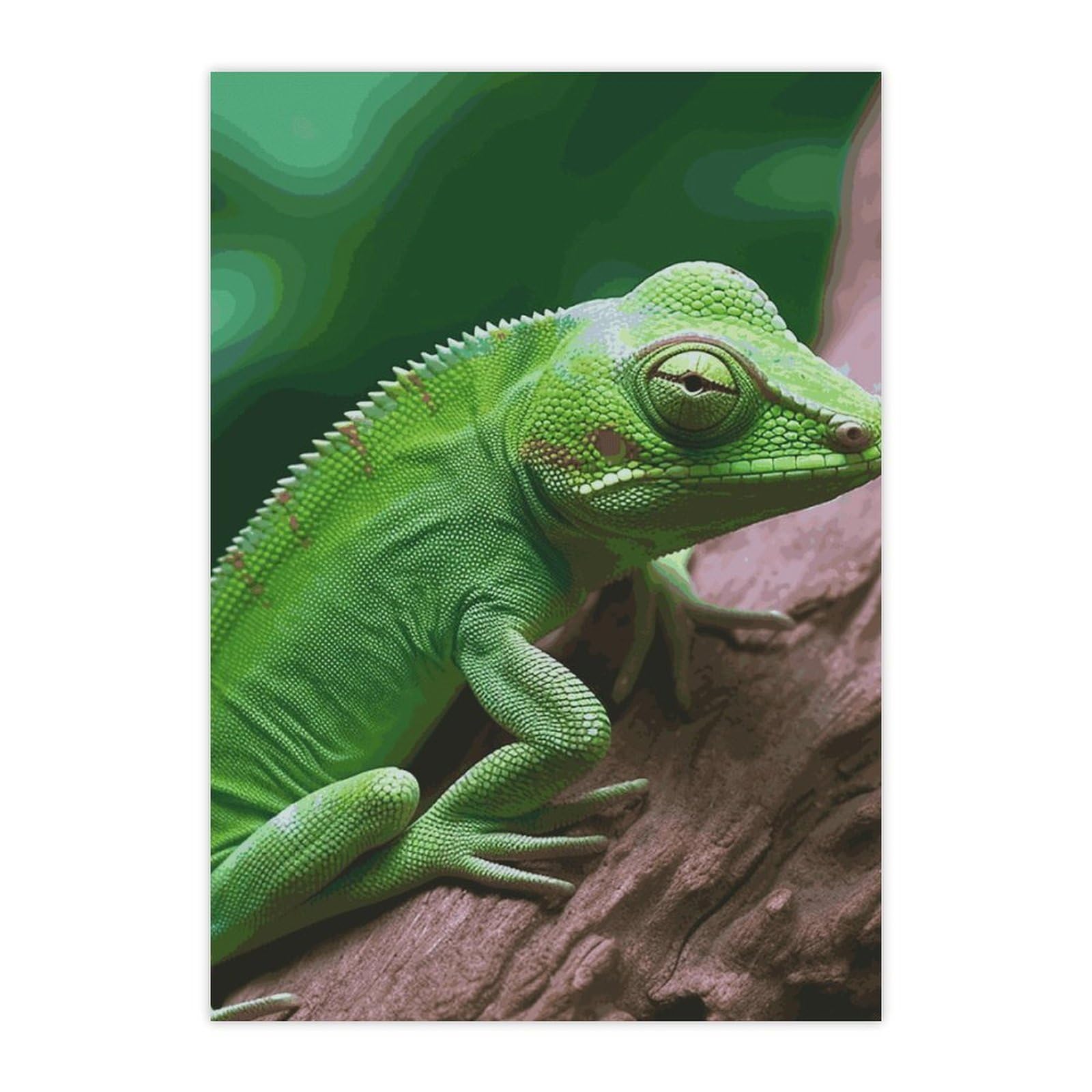 Autocollant lézard vert mignon décoration étanche pour ordinateur