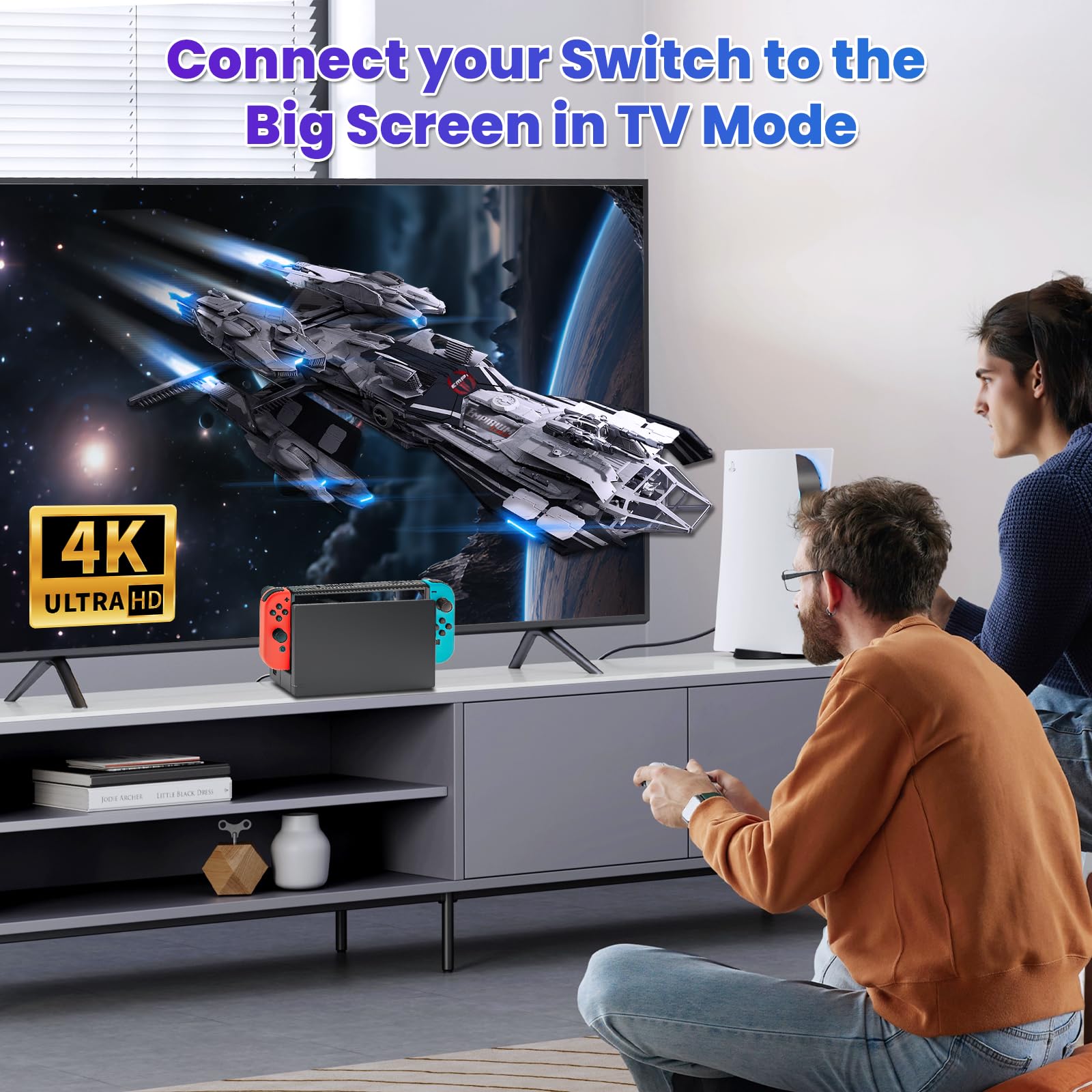 Docking Station für Nintendo Switch & OLED - 3-in-1 TV Dock Komplettset mit HDMI-Ausgang, Netzteil & Kabel, Tragbare Ersatz-Dockingstation für Zuhause & Reisen [Ohne LAN/Ethernet]