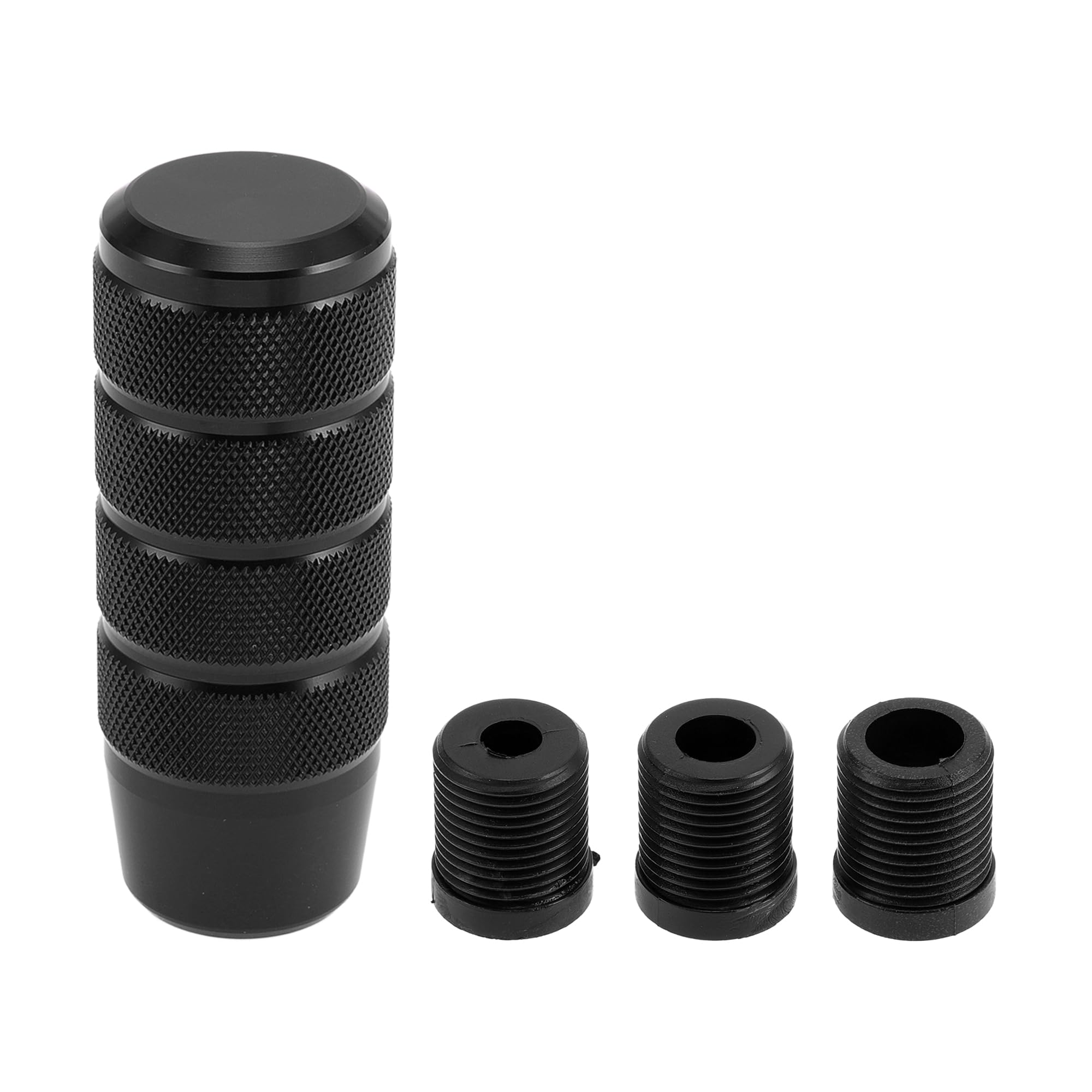 Auto Schaltknauf 1 Set Für Automatik- & Schaltgetriebe | Schwarz, Aluminiumlegierung, 9,5 cm, 3 Adapter: M8x1.25, M10x1.25, M12x1.25, Für Abnehmbaren Schalthebel