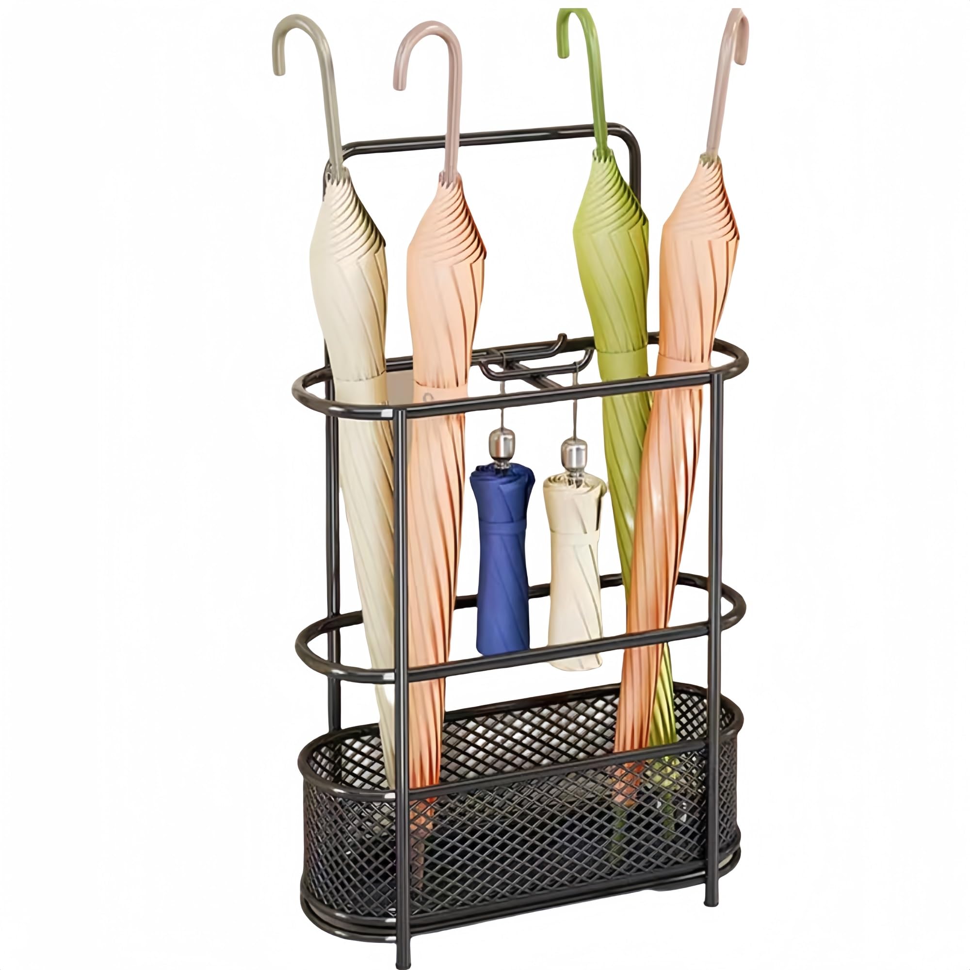 Porte-parapluie en métal 30x60cm pour entrée et bureau