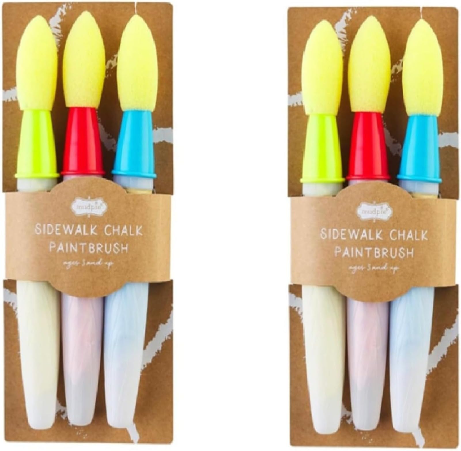 Sidewalk Chalk Brush, Dust-free Chalk for Kids Paint Brush Set DIY Washable Non-Toxic Washable Toddler Chalks Drawing Writing for Outdoor Art Play Easy Clean (2)