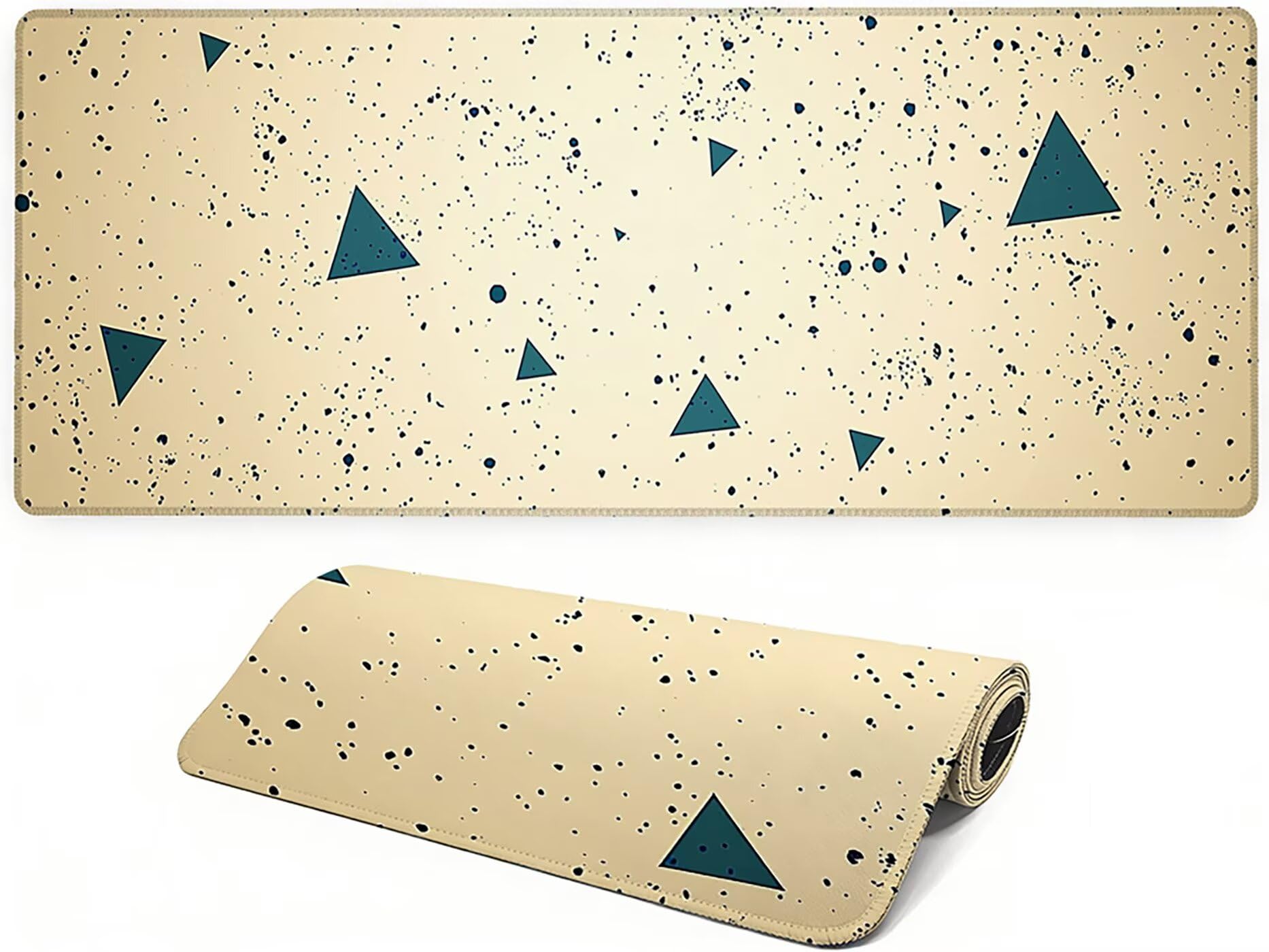 Lpfieonn Einfach Großes Schreibtischunterlage, XXL Schreibtischunterlagen, Beige XXL Wasserdicht Gaming Mousepad mit Vernähter Rand und Rutschfeste Gummibasis, für Laptop/Hause/Büro 120x60cm PF-3617