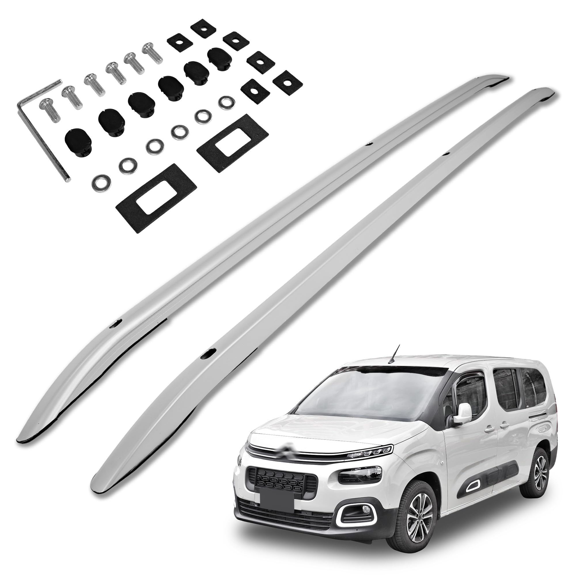 CHROMEMASTER | Barre Portatutto Integrate Compatibili con Citroen Berlingo L1 M CORTO 2018+; Installa Sulle Barre Un Portapacchi, Box Da Tetto O Cestello Da Tetto | Installazione Semplice e Veloce