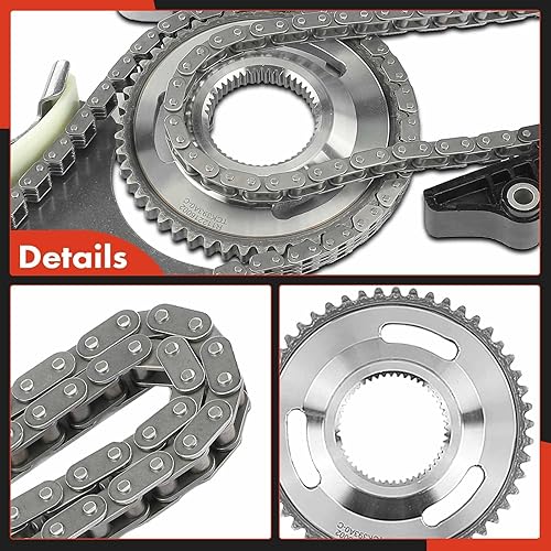 Miniatura 9 de A-Premium Kit de cadena de distribución de motor de 14 piezas con piñón, tensor y guía [compatible con SOHC, V6 3.7L] compatible con Dodge Ram 1500