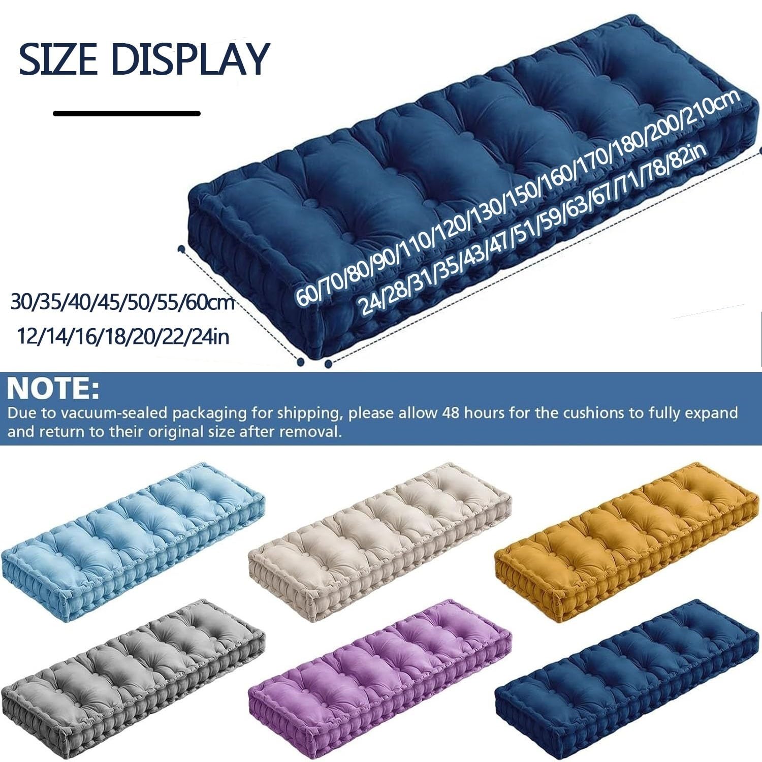 Cuscino for Panca da 10 cm, a 1/2/3 Posti, 40/50/55/60/80/90/100/110/120/140/150/160/170/180/190/200 cm, Spesso Caldo, for Panca da Giardino, Cucina, Sala da Pranzo, Patio Altalena(@6,150x55cm)