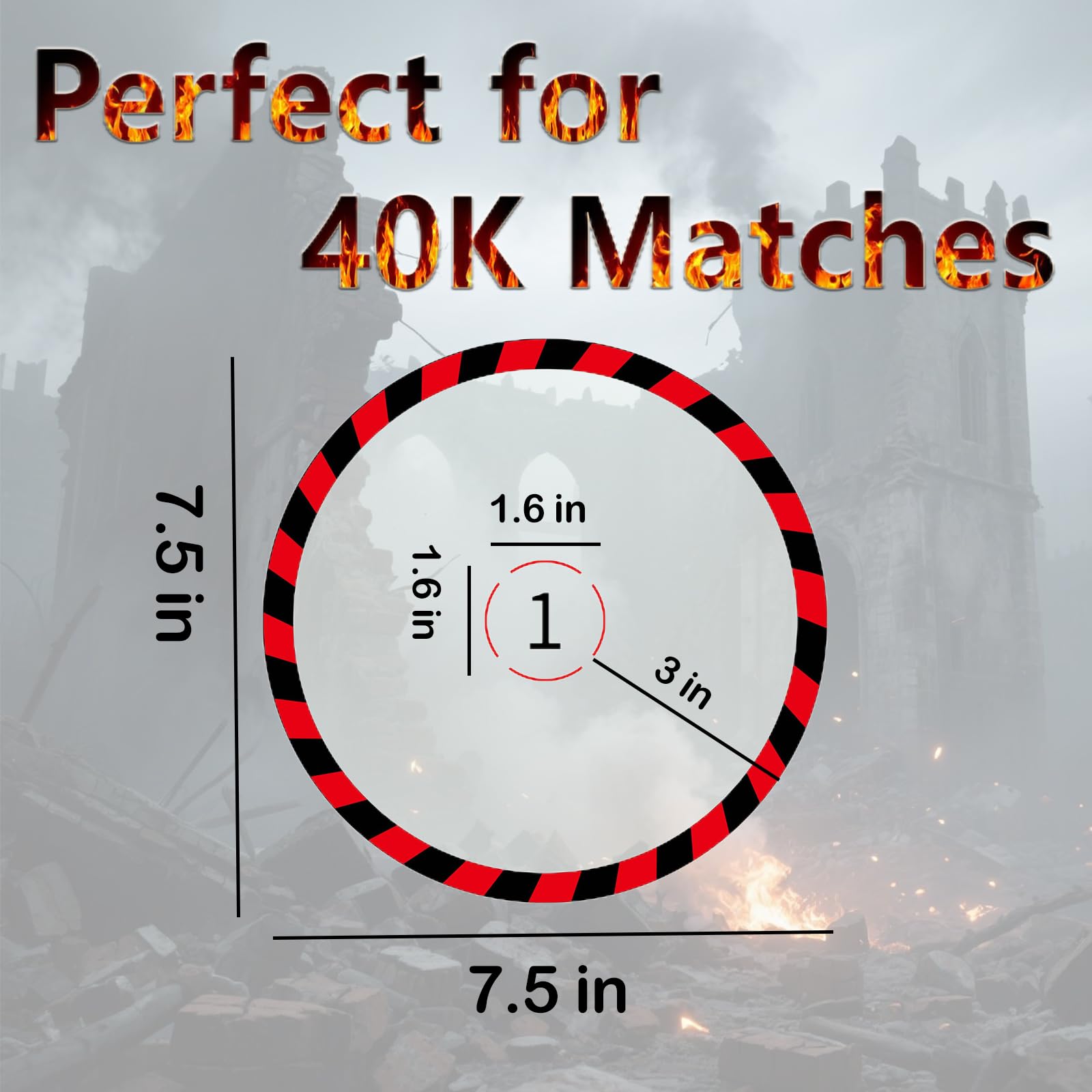 Set of 6 Objective Point Marker Disc Gaming Accessory Compatible with 40K Warhammer and Other Tabletop War Games (Miniatures not Included) - Image 3