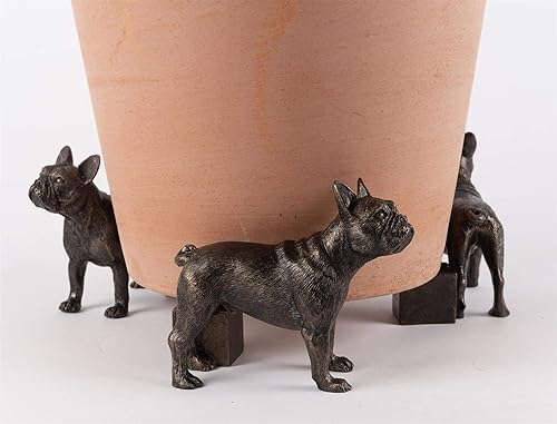 Miniatura 8 de Potty Feet Figuras de bulldog francés para maceta, patas de soporte para maceta, adornos artísticos hechos a mano, 3 piezas