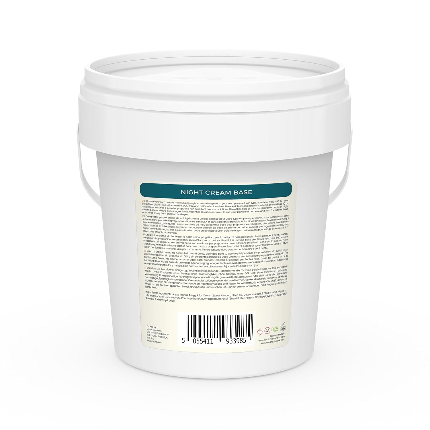 Mystic Moments Night Cream - Botanical Skincare Base - 1Kg
