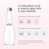 Vista 6 de Evian Agua Natural de Manantial (Sin Gas), 11.1 Fl Oz (20 Botellas de Vidrio)