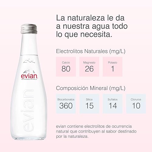 Miniatura 6 de Evian Agua de manantial natural 111 onzas líquidas 20 botellas de vidrio