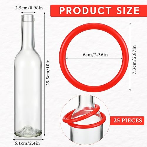 Miniatura 2 de Shappy El juego de lanzamiento de anillos de 31 piezas incluye 25 anillos para lanzamiento de anillos y 6 botellas de vidrio, anillos de plástico,