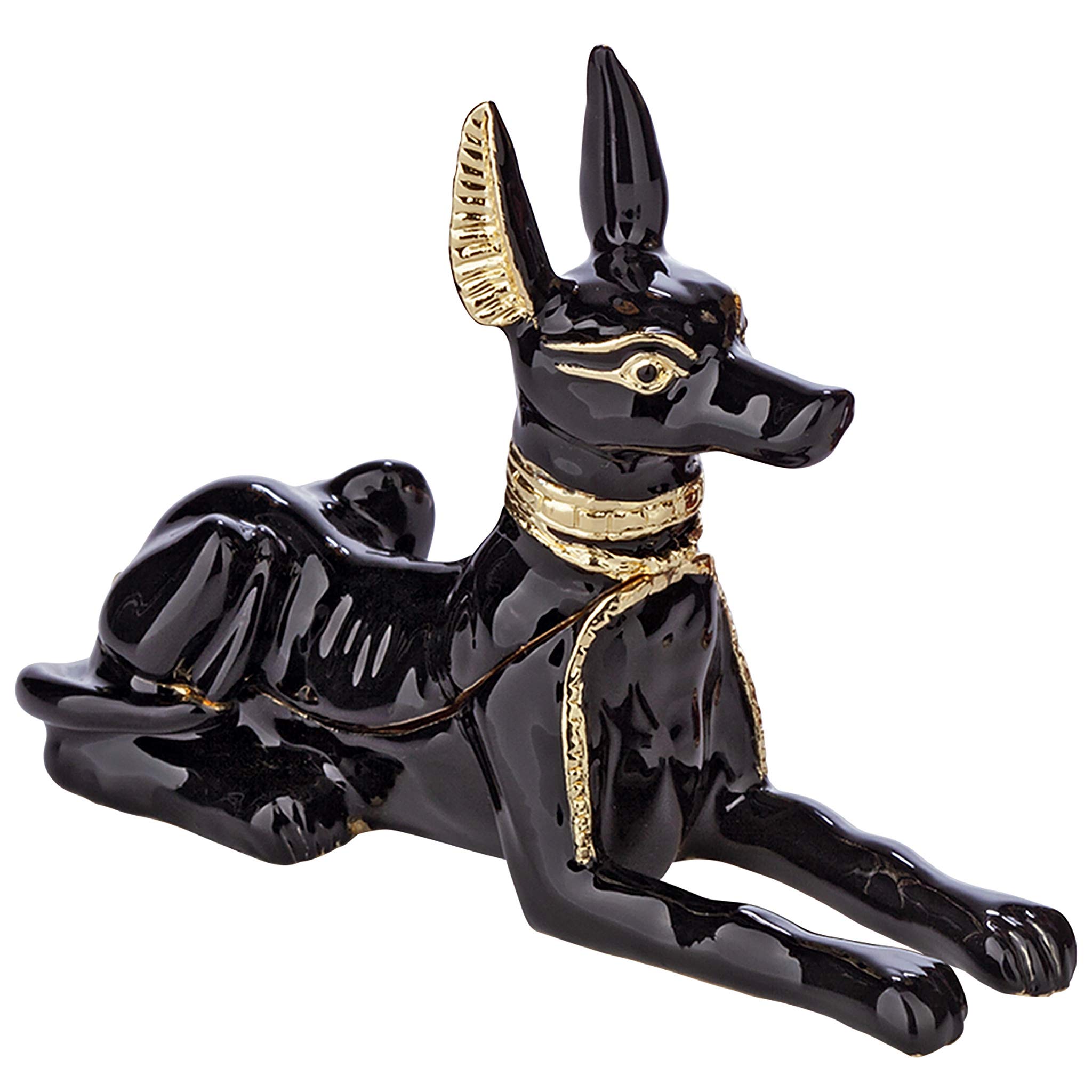Design Toscano Anubis Egyptian Jackal God Trinket Stash Box, 3 Inch, Black and Gold, 4 Ounce